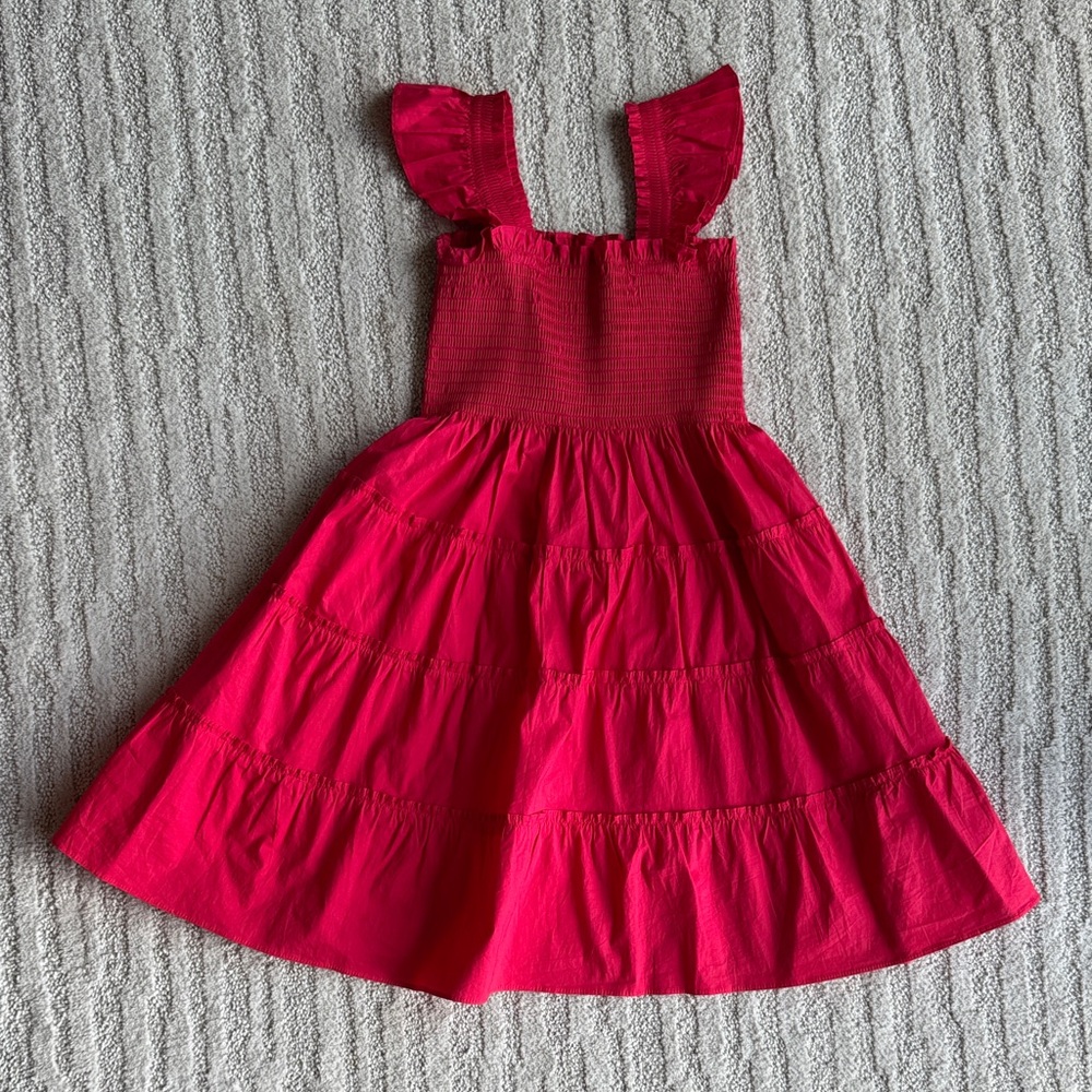 Hill House Girls Tiny Ellie nap smocked cotton dress size 7-8
